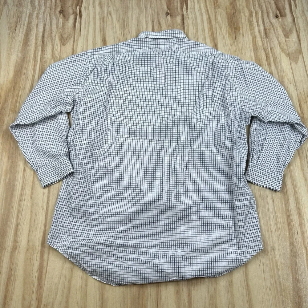 Polo Ralph Lauren Men's Large White Wyatt Check Long Sleeve Button Shirt Pocket